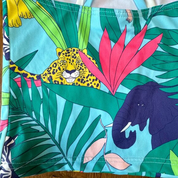 MINI BODEN Jungle Print Tankini Top Girls 4-5 110cm Monkey Tiger Swim Tank 4T 5T - Picture 5 of 9